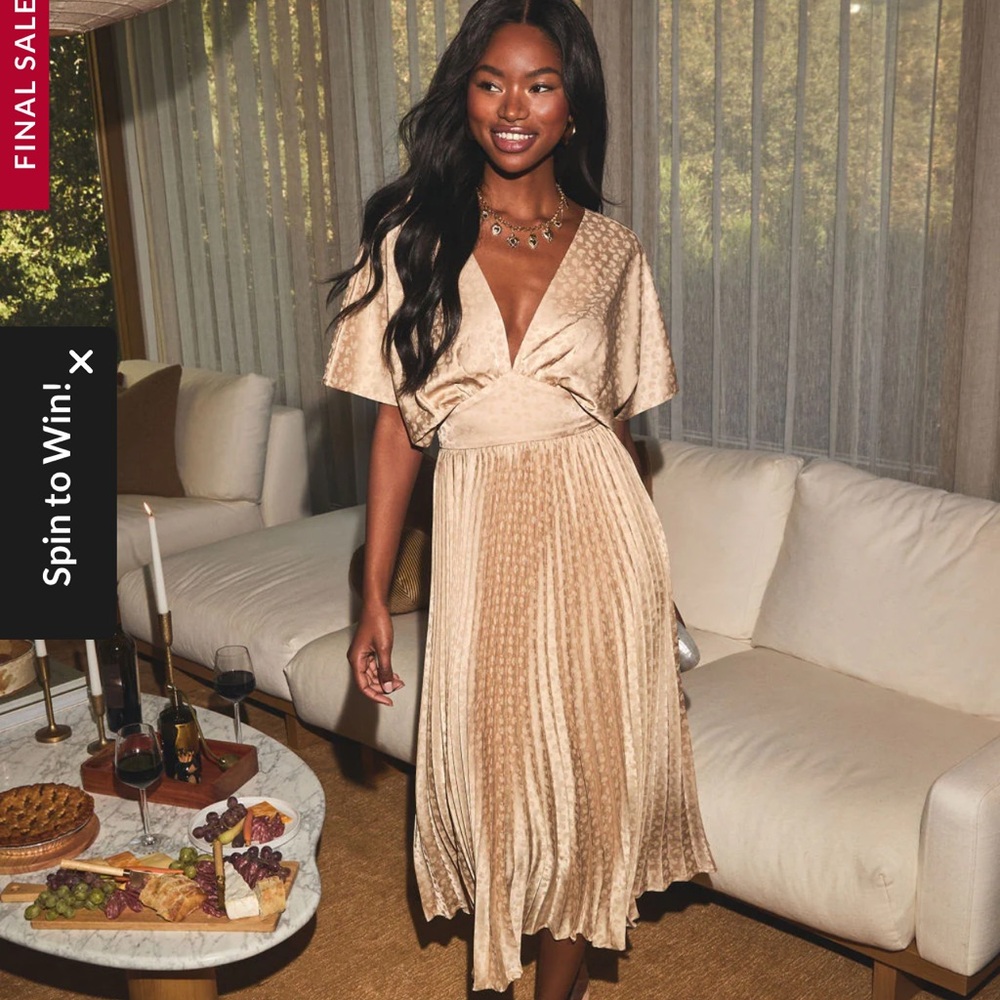 Vici Golden Champagne Maxi Dress